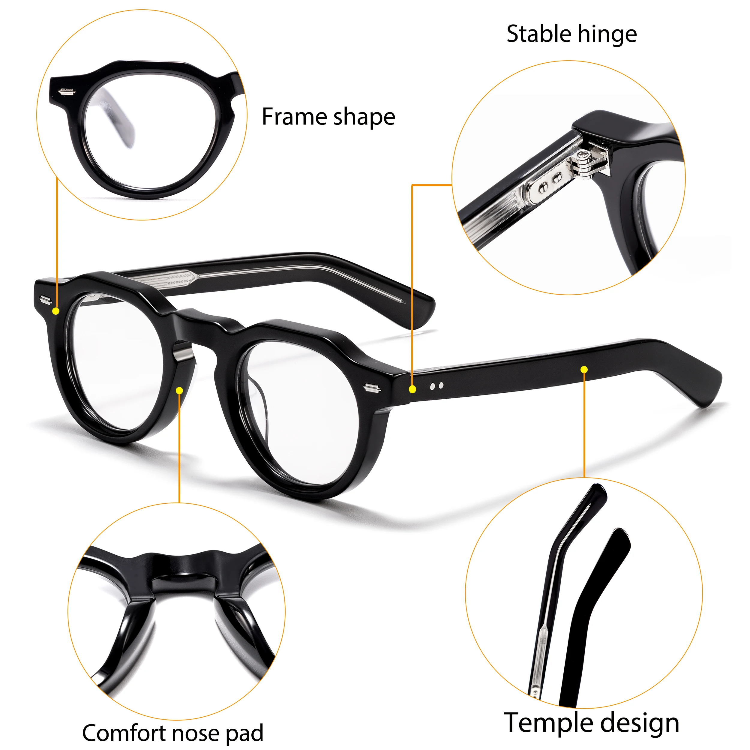 CATERSIDE Round Men's Optical Eyeglass Frame