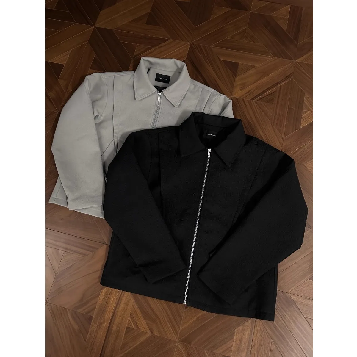 

RTIMFD Men's Zipper Jaet Cleanfit ort Wide Practice Spring Summer Top Coat Loose Fit Polyester Fiber Long Sve Pure Color