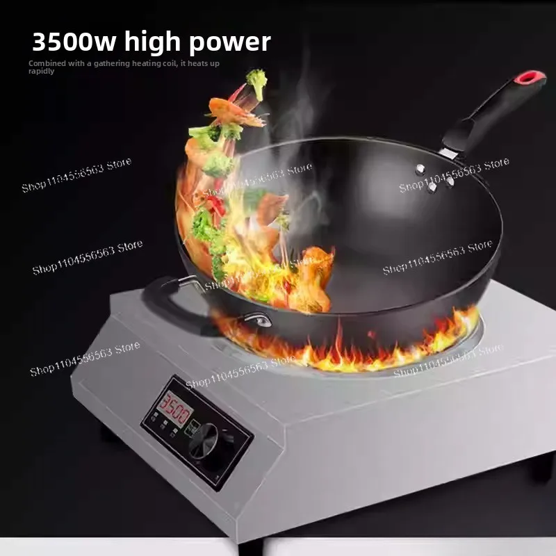 220V/3500W Upgraded Black Crystal Induction Cooker - High Power Waterproof Fast Heating Cooker