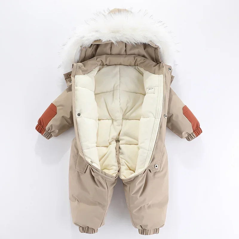 Combinaison de neige d'hiver pour enfants, vêtements pour bébés, optique, chaud, barboteuses pour bébés filles, garçons, sourire, vêtements pour enfants, combinaison de neige