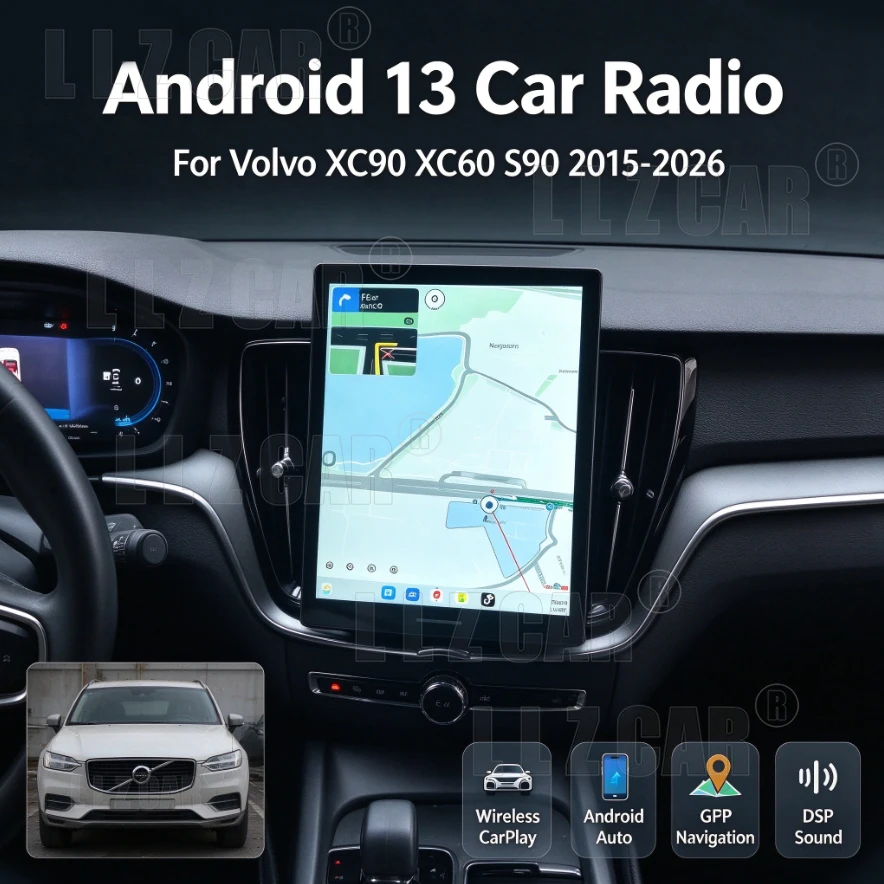 Android 13 Carplay Auto Car Radio Multimedia Player For Volvo XC90/XC60/XC40/S90/S60/V90/V60 2015-2026 Autoradio