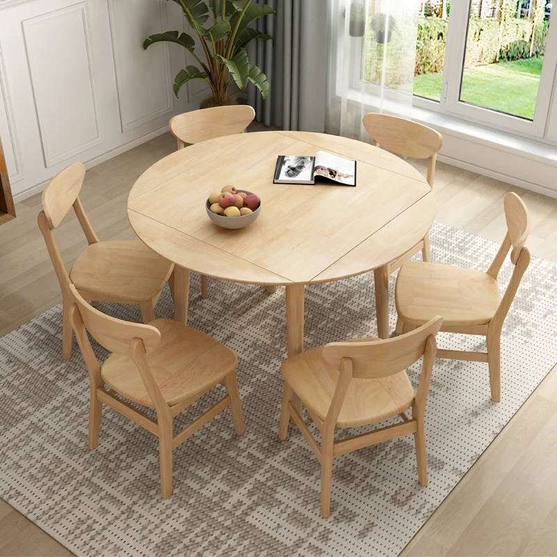 Modern minimalist solid wood folding dining table