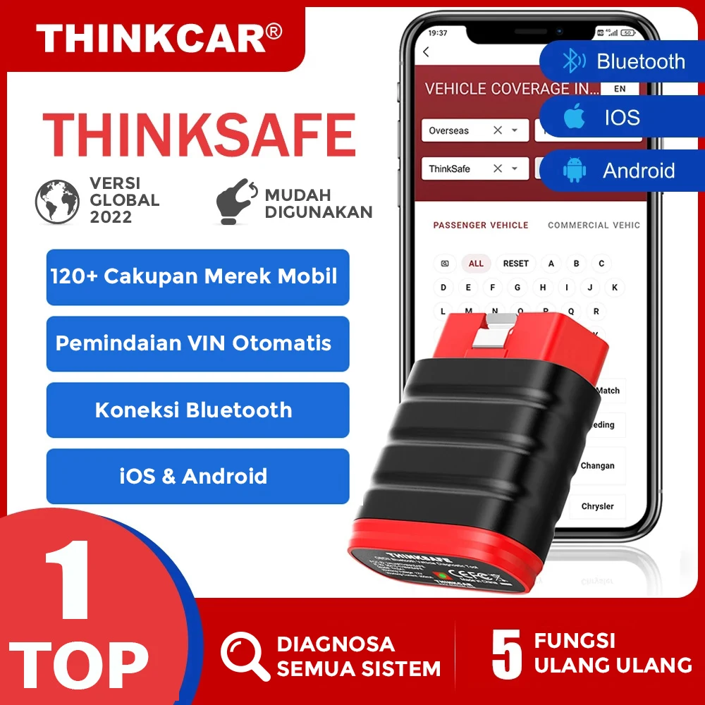 

Thinkcar Thinksafe OBD2 Automotive Scanner IOS All System Code Reader ABS EPB TPMS SAS Reset Android OBD 2 Car Diagnostic Tool