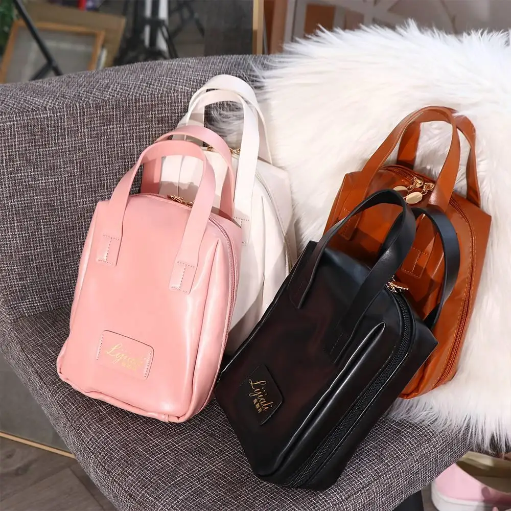 

Ins Shell Shape PU Leather Cosmetic Bag Zipper Letter Makeup Pouch Bag Multifunction Handbag Travel Wash Bag Shopping