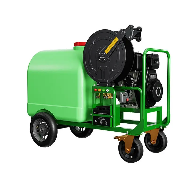 

Car washing machine high pressure outdoor mobile with water tank gun property sanitation municipal pipeline dredging washing