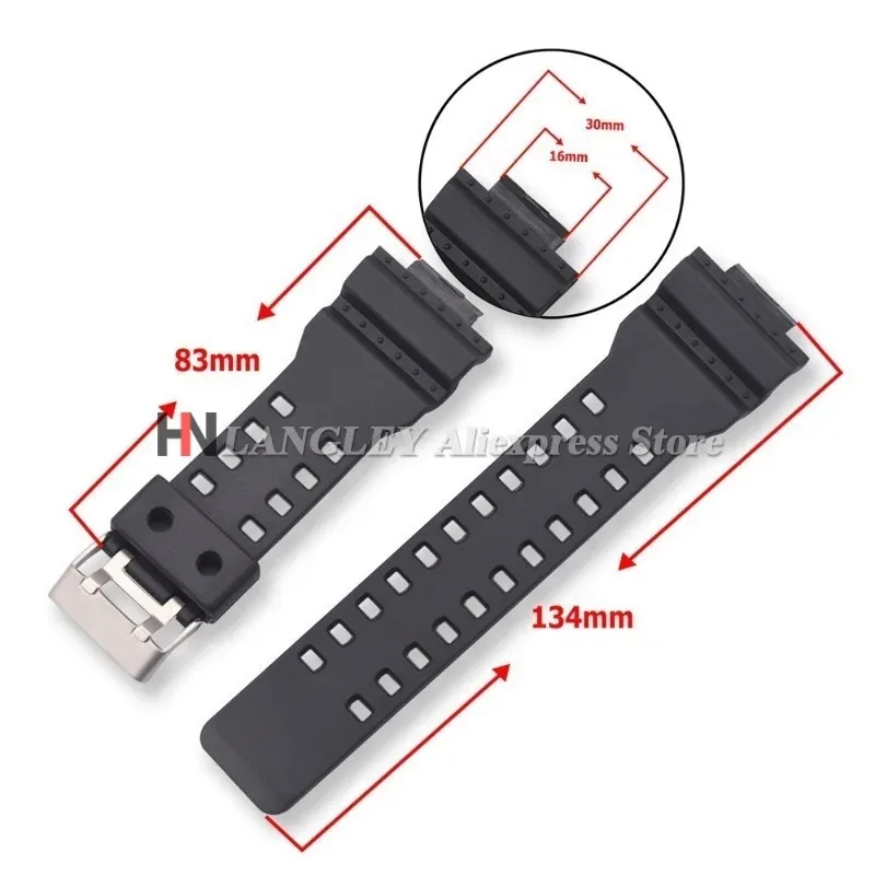 Strap for Casio for G-Shock GA-100/110/120/140/200/400/700 800 GD-100/110/120 G-8900 Replacement Silicone Resin Watch Bands 16mm - view 6