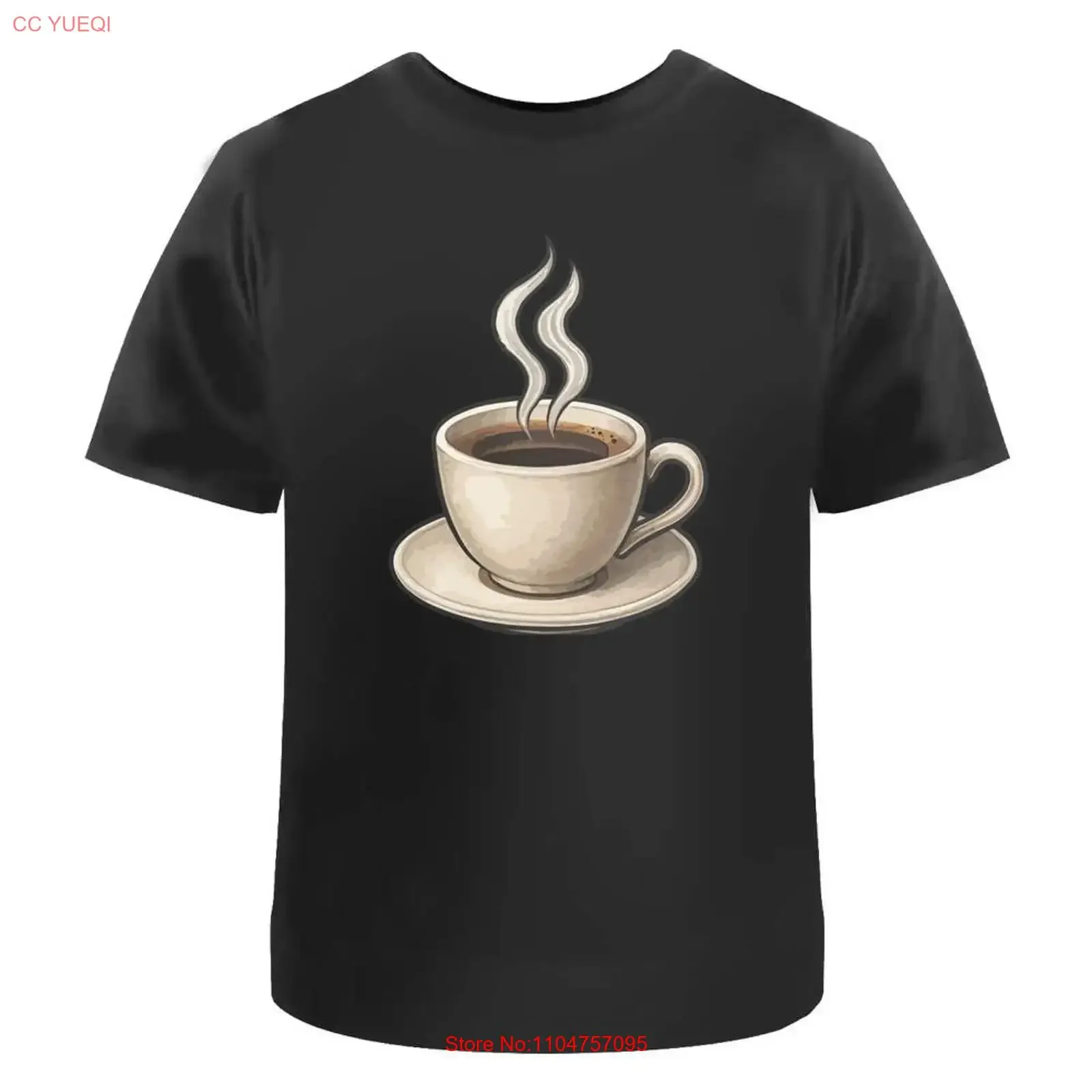 'Steaming Coffee' T Shirt 100 Cotton S XXL TA056640 vintage Washed Comfortable graphic Versatile Top For Everyday Wear