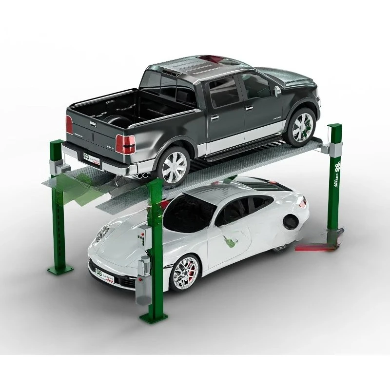 Heavy Duty 4 Post Car Parking System 5 Tons Capacity Car Repair Equipment Auto Lift Hydraulic Car Parking Lift with Rolling Jack