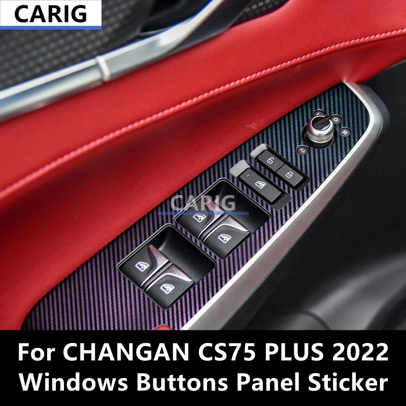 

Для CHANGAN CS75 PLUS 2022 Наклейка на Панель кнопок Windows модифицированный узор из углеродного волокна аксессуары для интерьера автомобиля пленка модификация