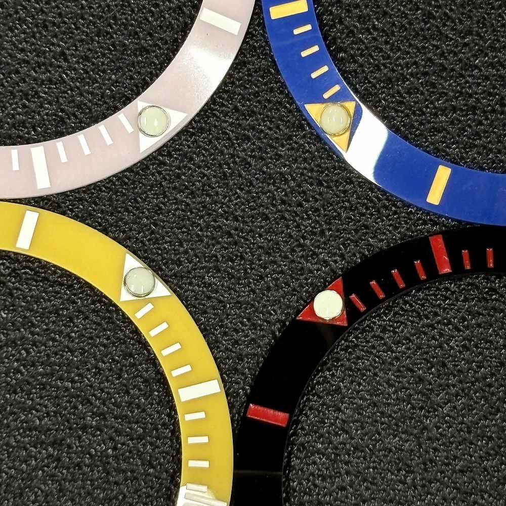 38mm Diver Series Perline luminose orologio lunetta in ceramica Fit 40mm Diver Watch Case NH35 NH34 GMT Orologio da uomo Parte Accessori