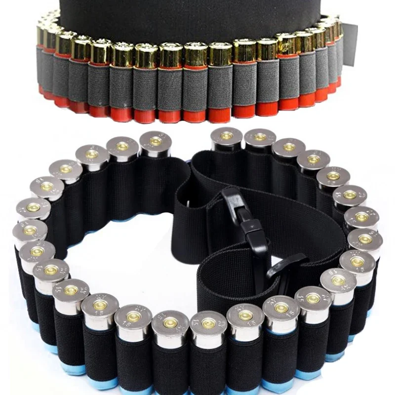 27 Rounds Hunting Bullet Ammo Holder Belt Tactical Military Airsoft Shotgun Shell Bandolier Waist 12/25 Gauge Cartridge Belt