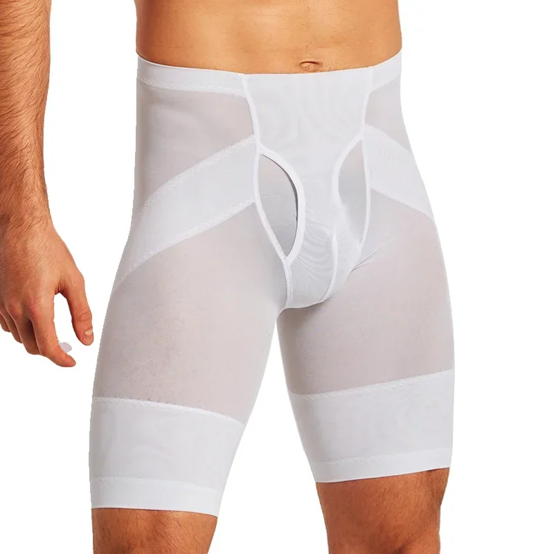 남성 바디 셰이퍼 배 제어 압축 반바지, 배 슬림 보정속옷 복부 리듀서 팬티, 피트니스 복서 바지 속옷