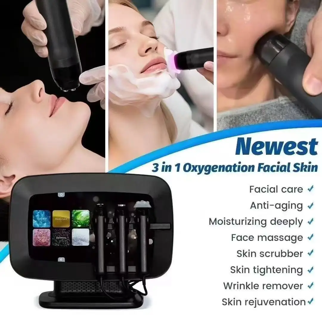 

3 In 1 Co2 Bubble Face Care Skin Rejuvenation Jet Peel Oxygenated Beauty Spa Equipment Oxygen Facial Machine