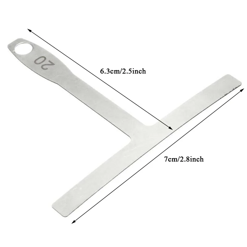 9 pçs medidor de raio de guitarra em forma de t régua fingerboard medida luthier ferramenta pescoço trastes arco ajuste medida pinça