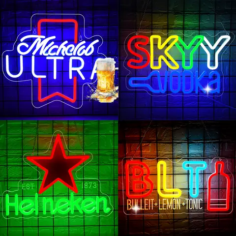 Beer Neon Sign for Wall Decor Bar Neon Sign Beer LED Sign Neon Lights for Home Bar Man Cave Garage Pub Game Room Birthday Gifts