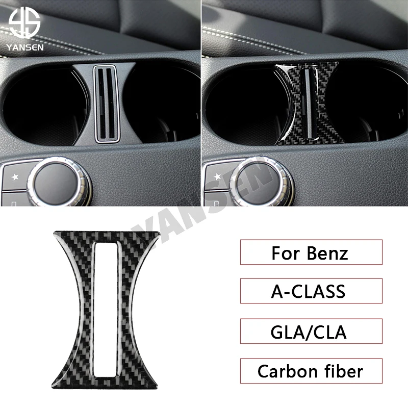 

Car Cup Holder Panel Passenger Side Storage Box Pull Handle Cover Sticker For Mercedes Benz A CLA Class 13-18 / GLA 2015-2018