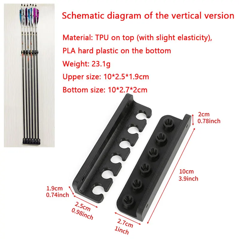 アーチェリーの矢ラック 壁掛け式 屋内用の矢6本を収納可能 ディスプレイ矢ホルダー 弓狩猟トレーニングターゲット