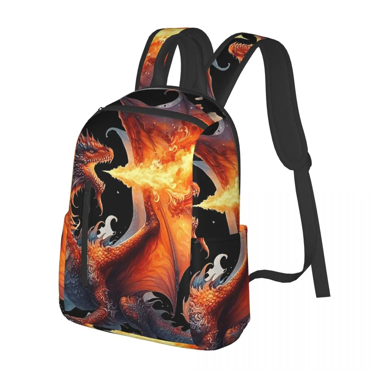 

Flame Breathing Dragon Student Backpack School Bag Hiking Travel Daypack for Boys Girls Bookbag Shoulder Bags