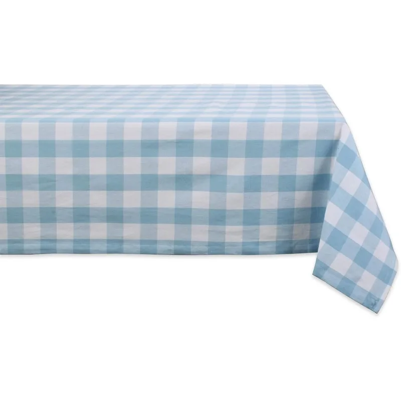 

Buffalo Check Collection, Classic Farmhouse Tablecloth, Tablecloth, 60x120, Light Blue & White