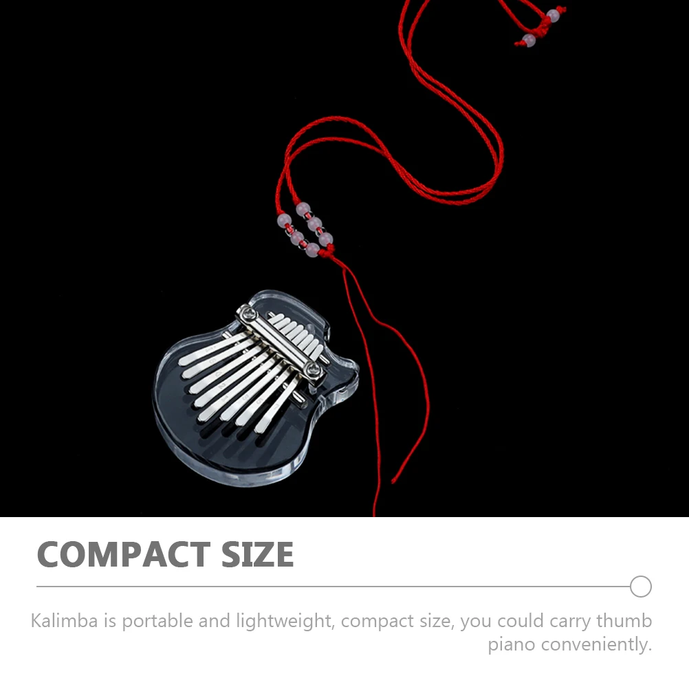 

Transparent Acrylic 8 Keys Kalimba Red Rope Portable Mini Finger Piano Musical Instrument for Kids Beginners Adults
