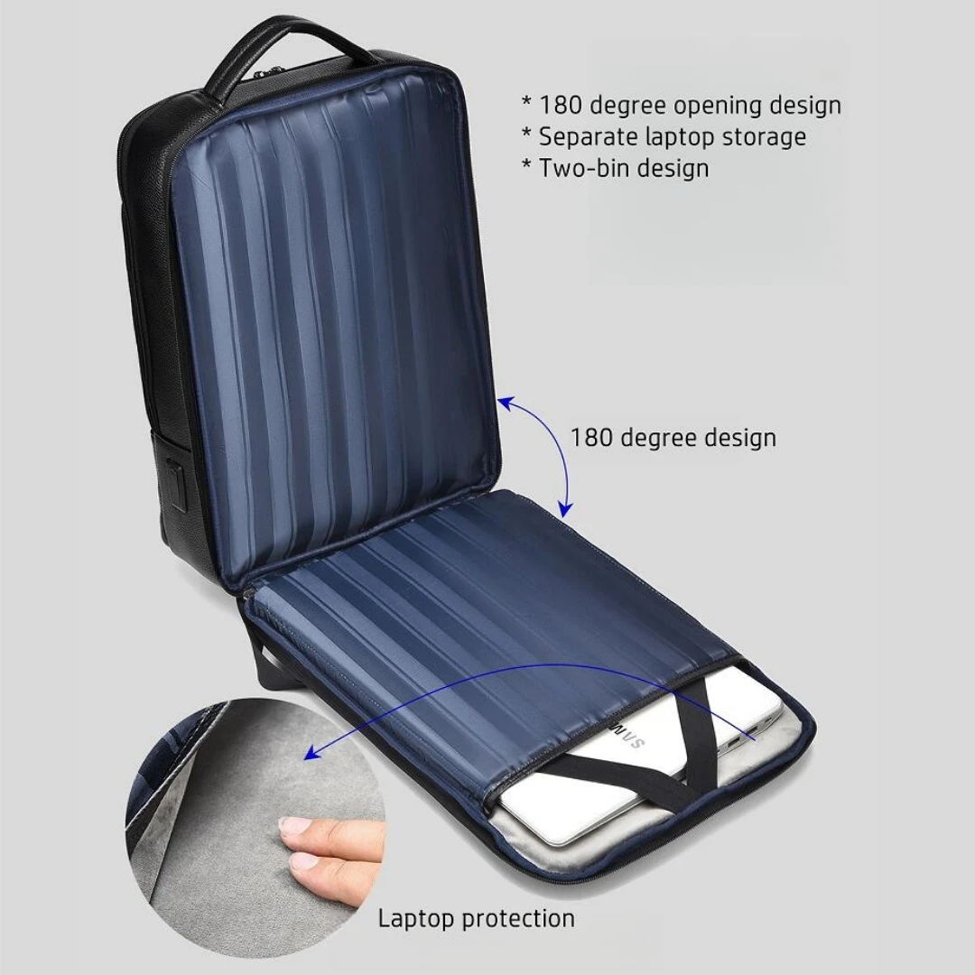 JEEP BULUO Mode Männer echtes leder rucksack business casual echtes kuh leder hohe qualität 15,6 zoll laptop reise rucksack