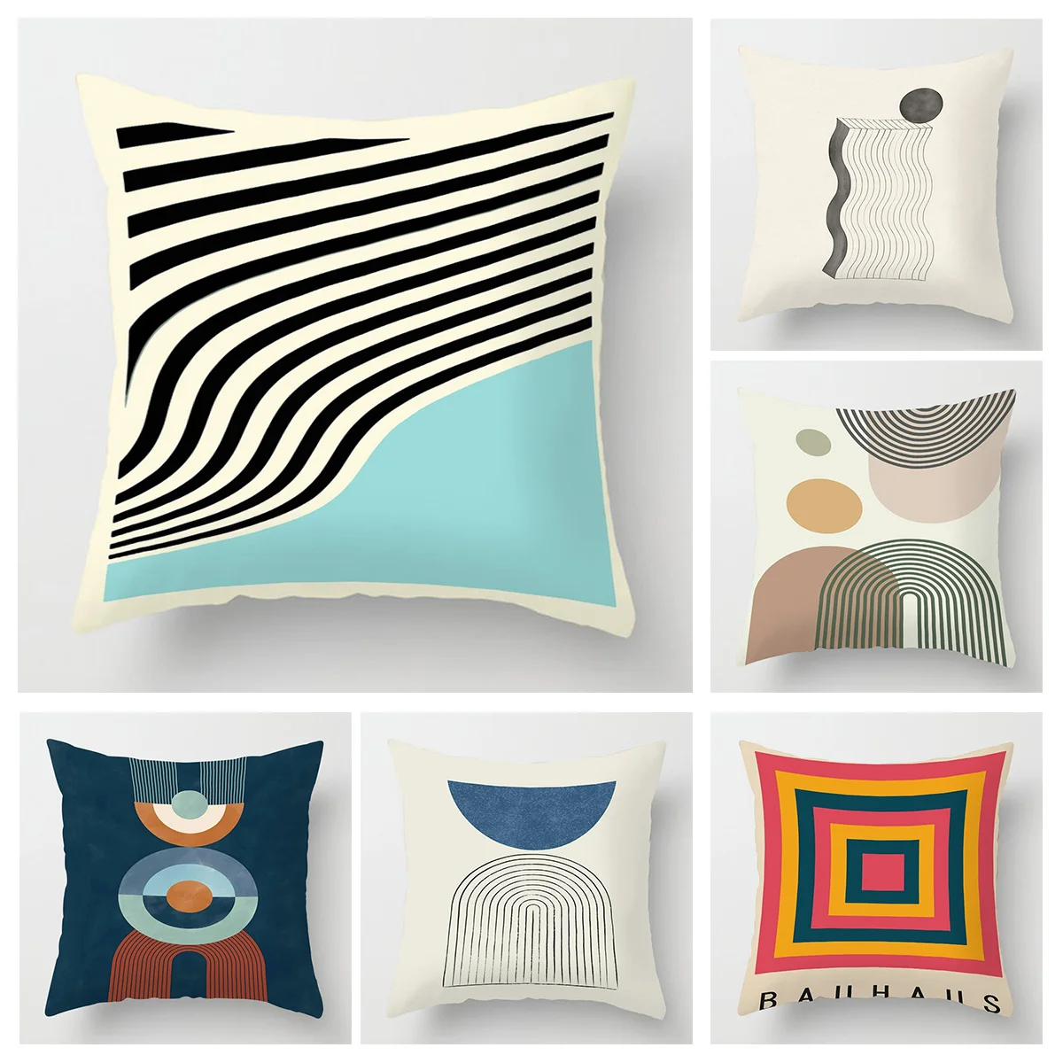 3D Geometric Pattern Throw Pillow Covers 18x18/20x20 Inch - Anti-Slip Abstract Cushion Cases Home Decor Accessories