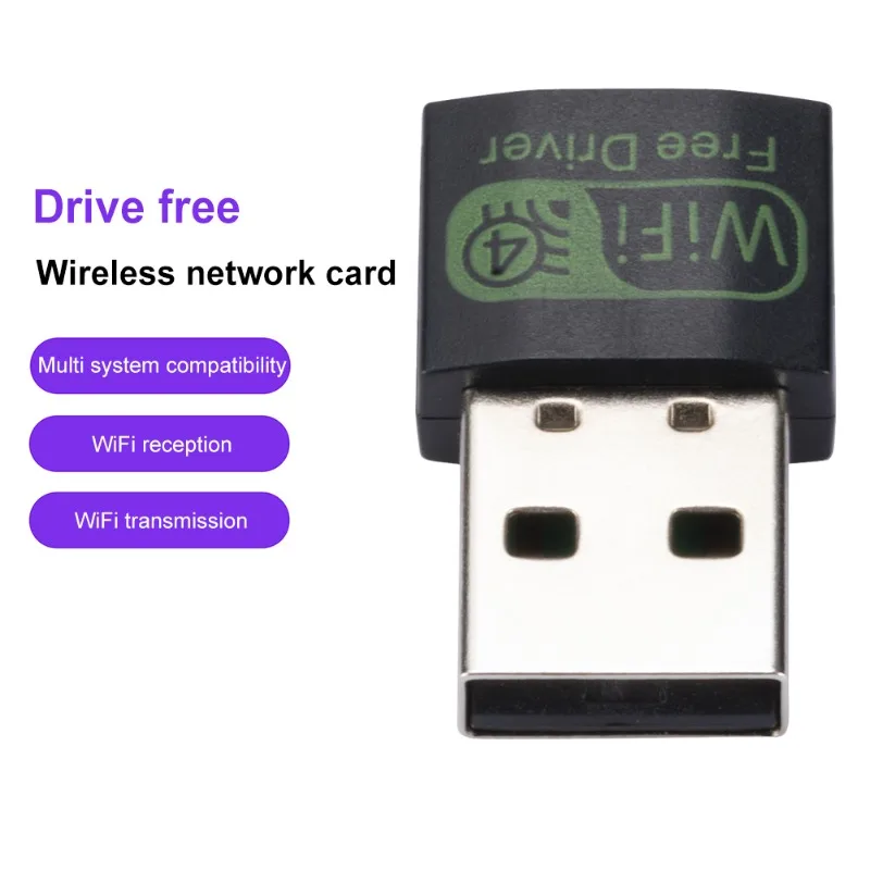 GRWIBEOU-USB 2.0 adaptador, 150Mbps, alta velocidade, Dongle sem fio, Free Drive Placa de rede, Laptop, PC, Laptop, Desktop