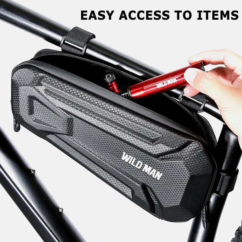 WILD MAN Bicycle Bag EVA Hard Shell Rainproof Bike Triangle Tool Bag  Reflective  Cycling Frame Bag  Mtb Accessories1.8L