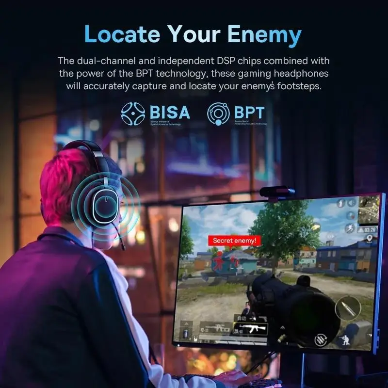 To 1+ GH02 Gaming Wireless Headphone with Mic Over-Ear Headphones Bluetooth 5.3 40mm Driver 2.4G/Wireless/Cable RGB Headsets ..