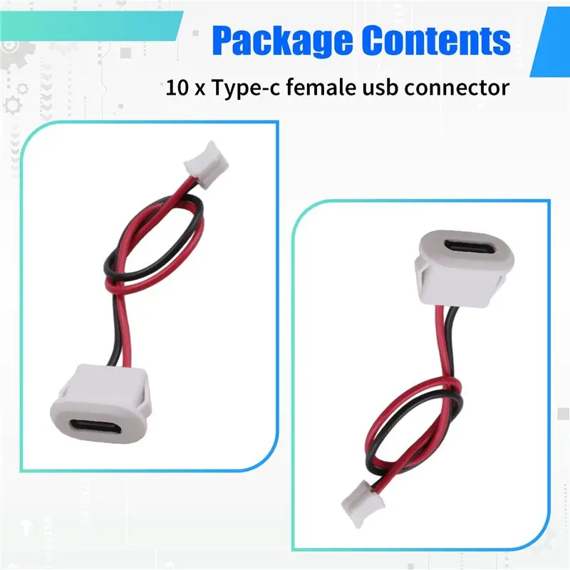 10Pcs Jack Female Type-C USB Connector USB Connector With Card Buckle High Current Fast Charging Jack Port USB-C Plug B