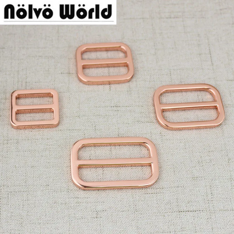 10-50pcs 12mm 20mm 25mm 32mm 38mm Rose gold Bags Handbags long shoulder strap Webbing adjustment buckle Suspenders Slider Welded