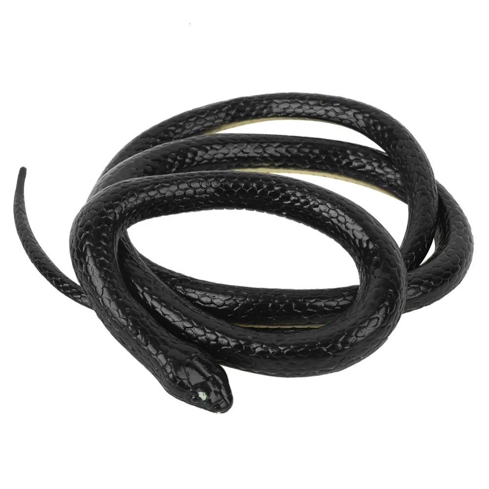 Rubber material Fake Snake Black color Soft texture Simulation Snake Long size Lifelike appearance Halloween Prop