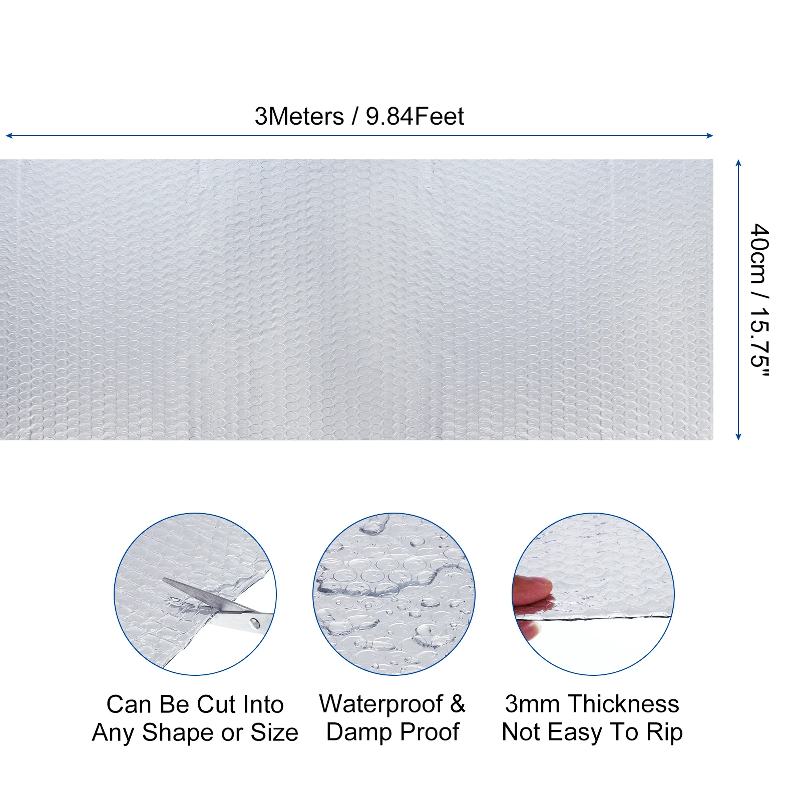 Garage Door Insulation Aluminum Reflective Bubble Foil Roll Window Thermal Foam Film Summer Heat Sun Blocker for Attic Car Roof