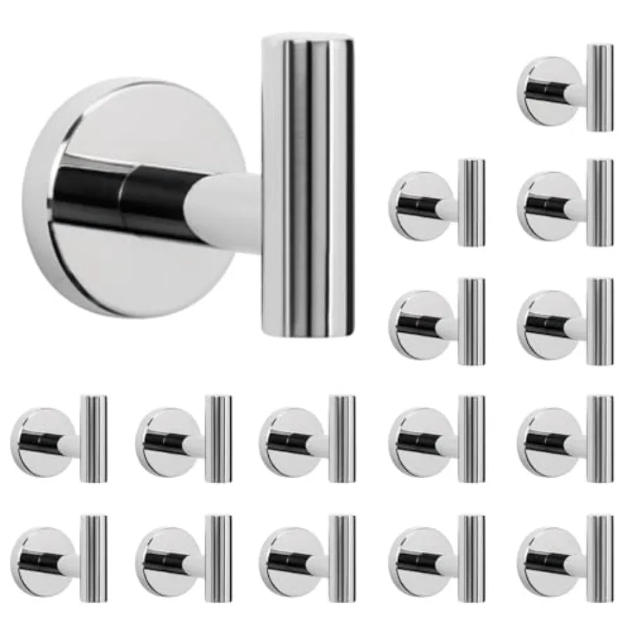 

Bath Towel Hooks SUS 304 Stainless Steel Robe Hook Holder Heavy Duty Coat Hook for Bathroom Living Room Hotel Kitchen Garage Wa