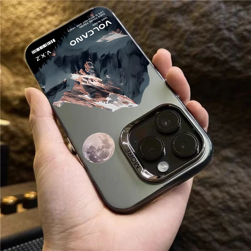 For iPhone 16 15 Pro Max Case Snow Mountain Scenery Design TPU Basic Case for iPhone 14 13 12 11 XS XR 7 8 Plus Hard Matte Cover