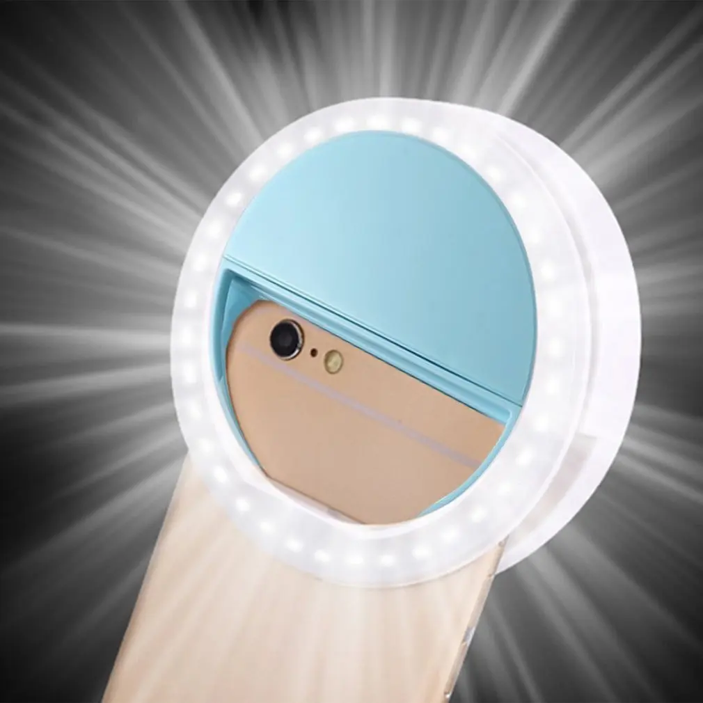 Klips do telefonu komórkowego Selfie LED automatyczna lampa błyskowa lampa leddo smartfona LED do smartfona z okrągłym Mini aparatem do autoportretu