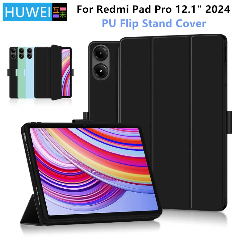 Case For Xiaomi Redmi Pad Pro 2024 Tablet PU Leather Flip Stand Cover for Xiaomi Poco Pad 12.1