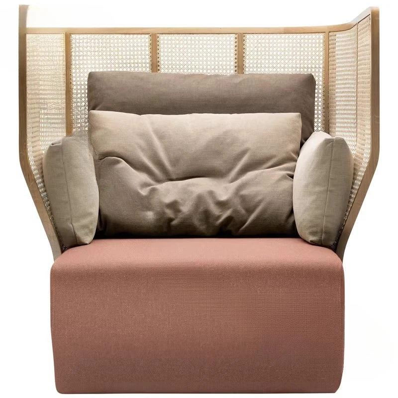 

Single sofa high backrest privacy sofa hotel outdoor rattan creative homestay sofa