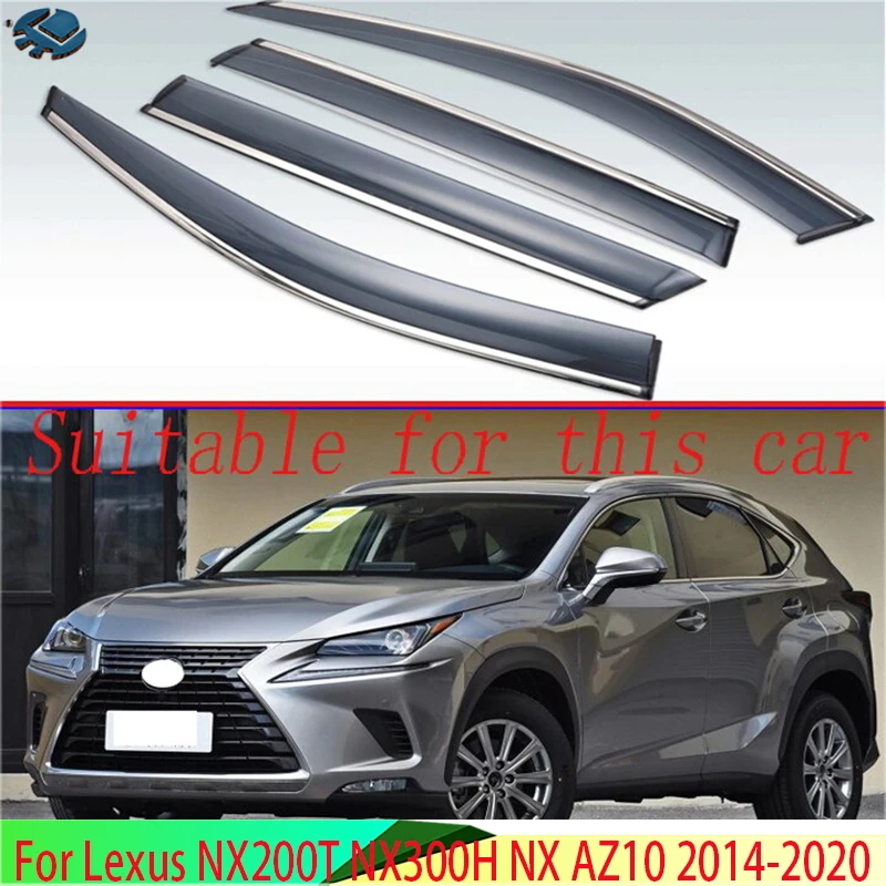 

For Lexus NX200T NX300H NX AZ10 2014-2020 2016 2017 2018 Plastic Exterior Visor Vent Shades Window Sun Rain Guard Deflector 4pcs