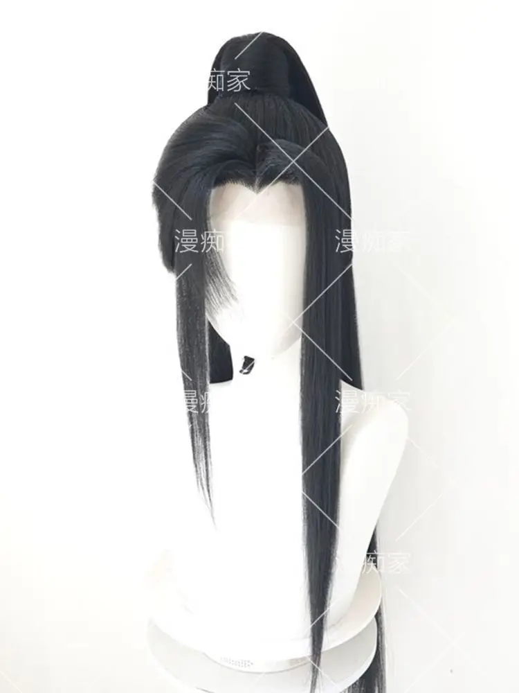He Xuan Cosplay TGCF Long Black Customized Wig Tian Guan Ci Fu Heaven Official's Blessing Synthetic Hair HeadwearHalloween Props - view 2