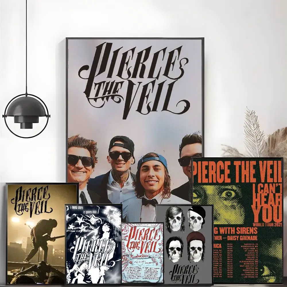 P-Pierce the V-Veil Band Poster High-definition art sticker Self adhesive waterproof home decoration for living room