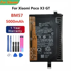 Xiaomi-BM57 bateria do telefone, alta qualidade, 100% original, transporte rápido, Poco X3 GT, 5000mAh, transporte rápido, 2024