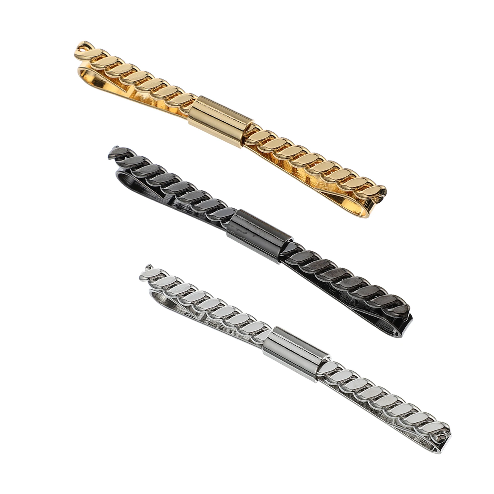 

3 Pcs Metal Cardigan Clips Tie Clasp Necktie Clip for Men Fashion Accessories Simple Operation Disassembly Electroplated