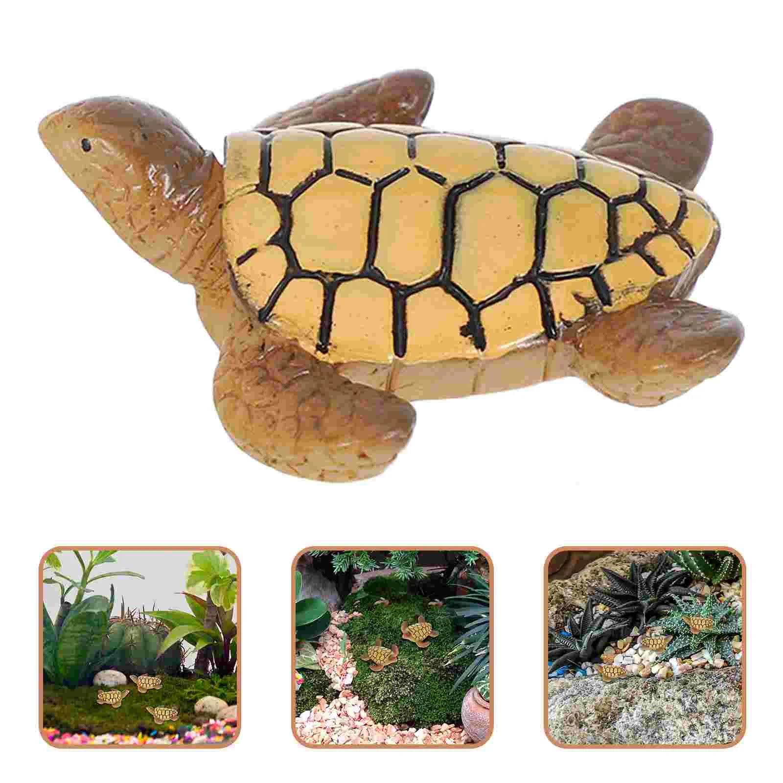 

10 Pcs Miniature Sea Turtle Statue Decor Cake Topper Resin Turtles Figurine Animal Fish Tank Decorations