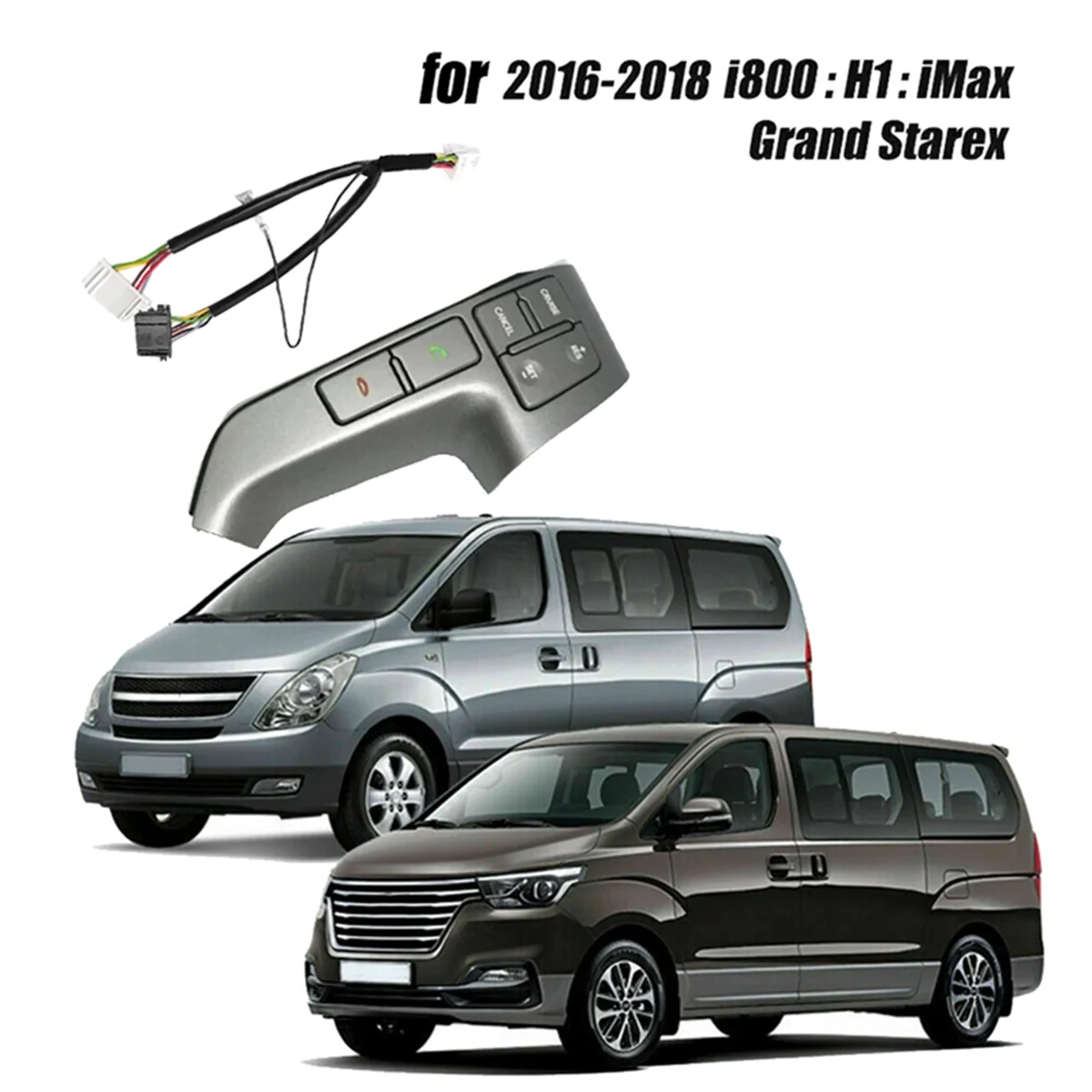 สวิตช์ล่องเรือด้านขวาพร้อมสายรัด 967004 -H400UM5 สําหรับ I800 H1 Starex 2015-2018 พวงมาลัยควบคุมปุ่มโทรศัพท์