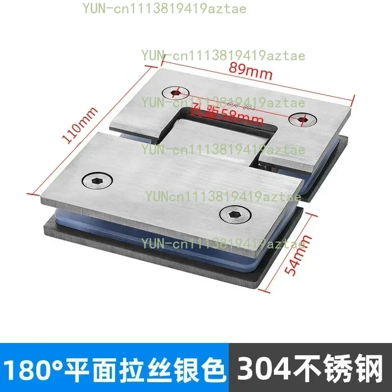 304 Stainless Steel Frameless Glass Door Hinge 90-180 Degree Two-way Folding Bathroom Glass Clamp Hinge