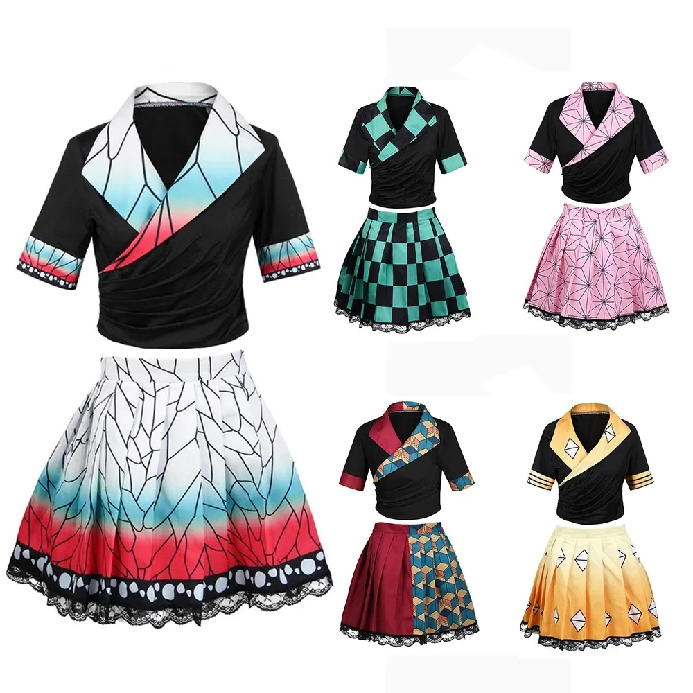 

Cosplay Full Set Of Costumes For Tanjiro Kamado Zenitsu Agatsuma Inosuke Hashibira And Nezuko Kamado