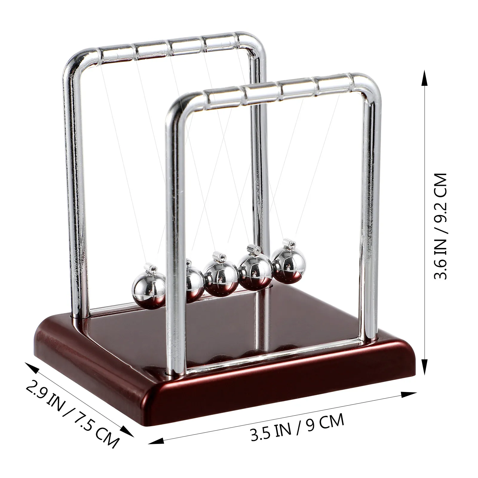 Plastic Newton Pendulum Square Pattern Small Desktop Decoration Home Office Ornament Educational Metal Bumper