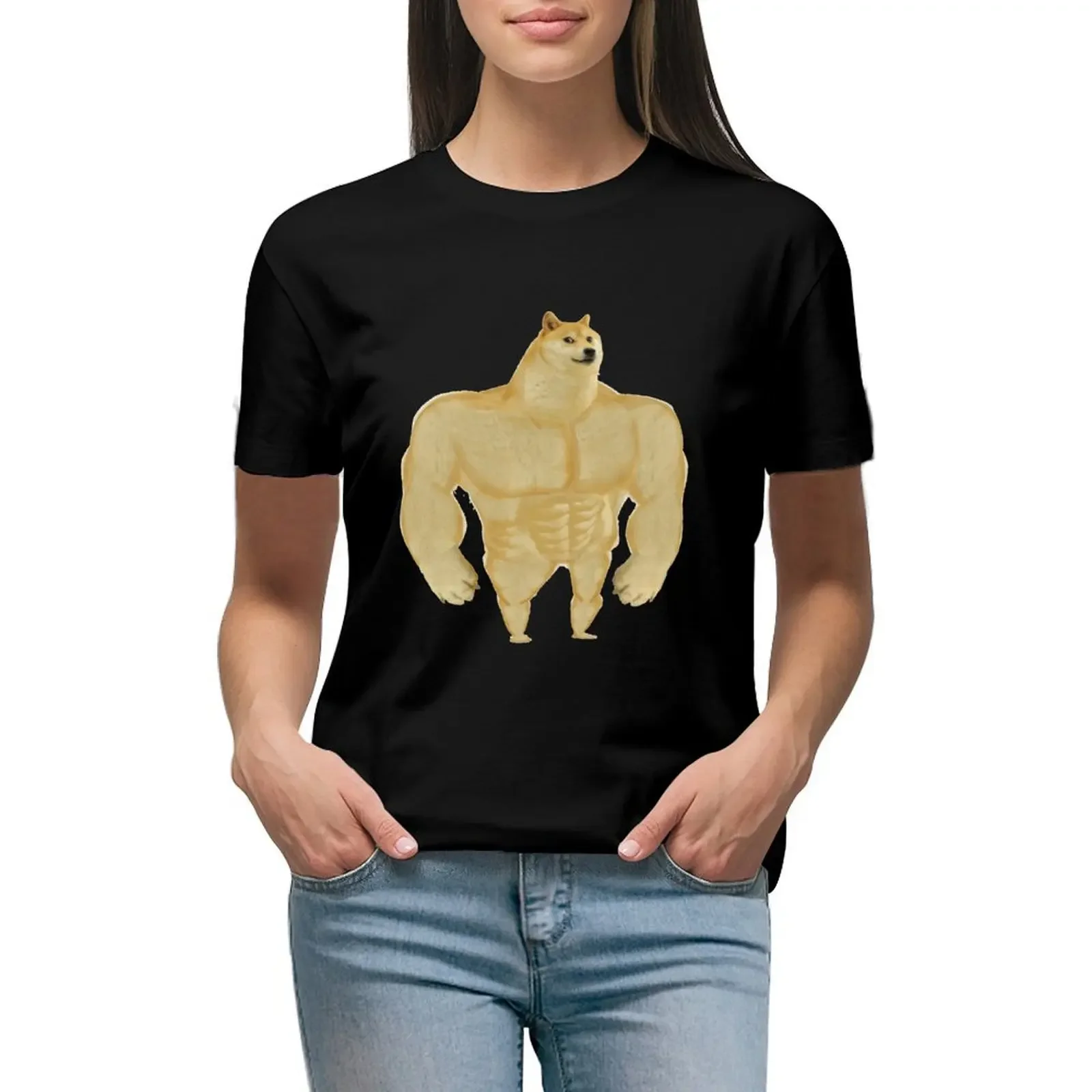 

Buff Doge T-Shirt Aesthetic clothing blacks Blouse plus size t shirts for Women loose fit