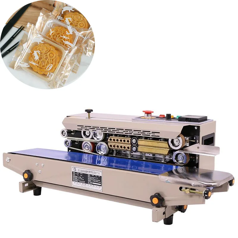 Counter Continue Heat Band Sealer Plastic Film Bag Sealer Stainless Steel Food Packaging Sealing Machine